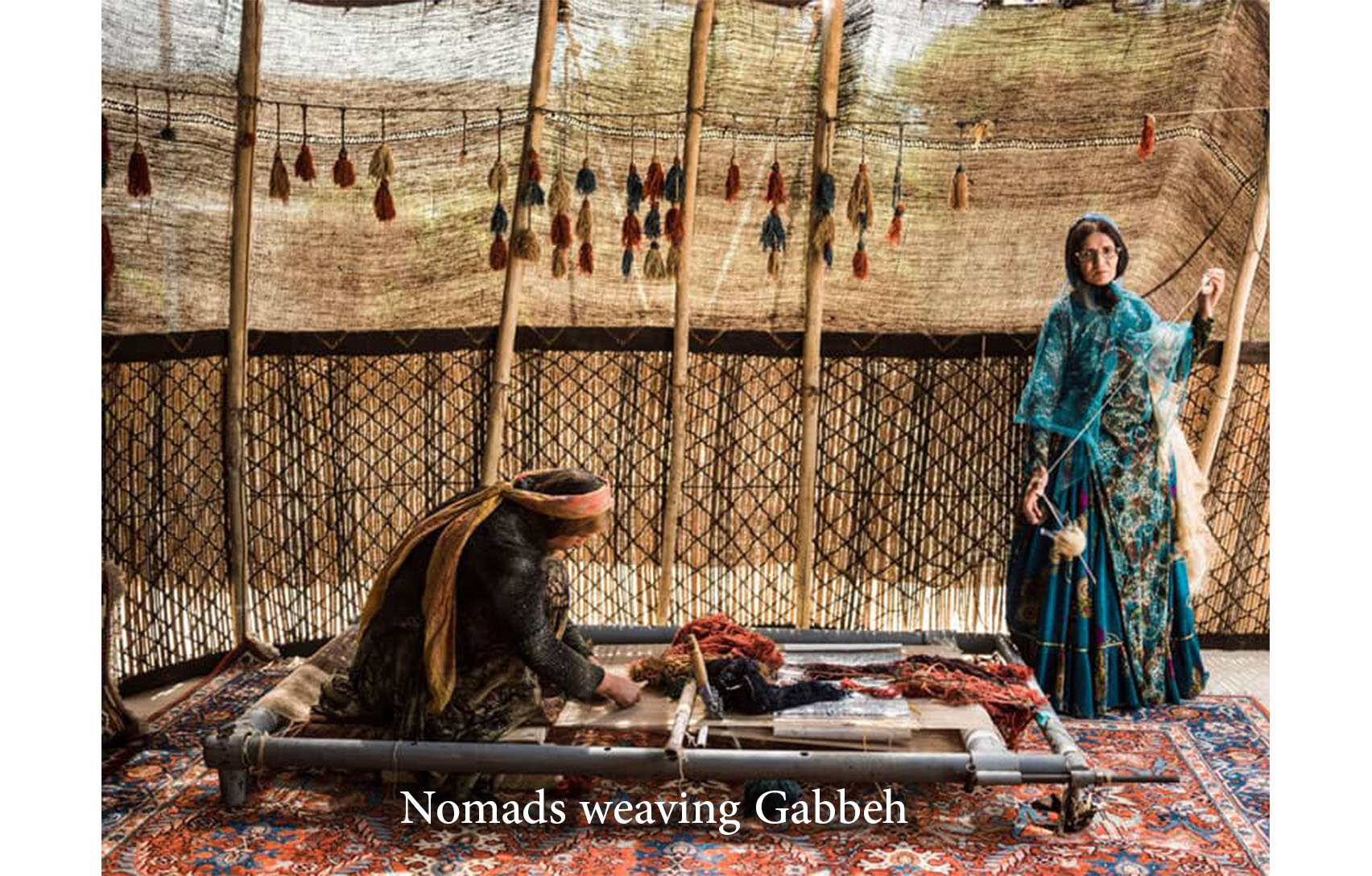 Nomads weaving Gabbeh