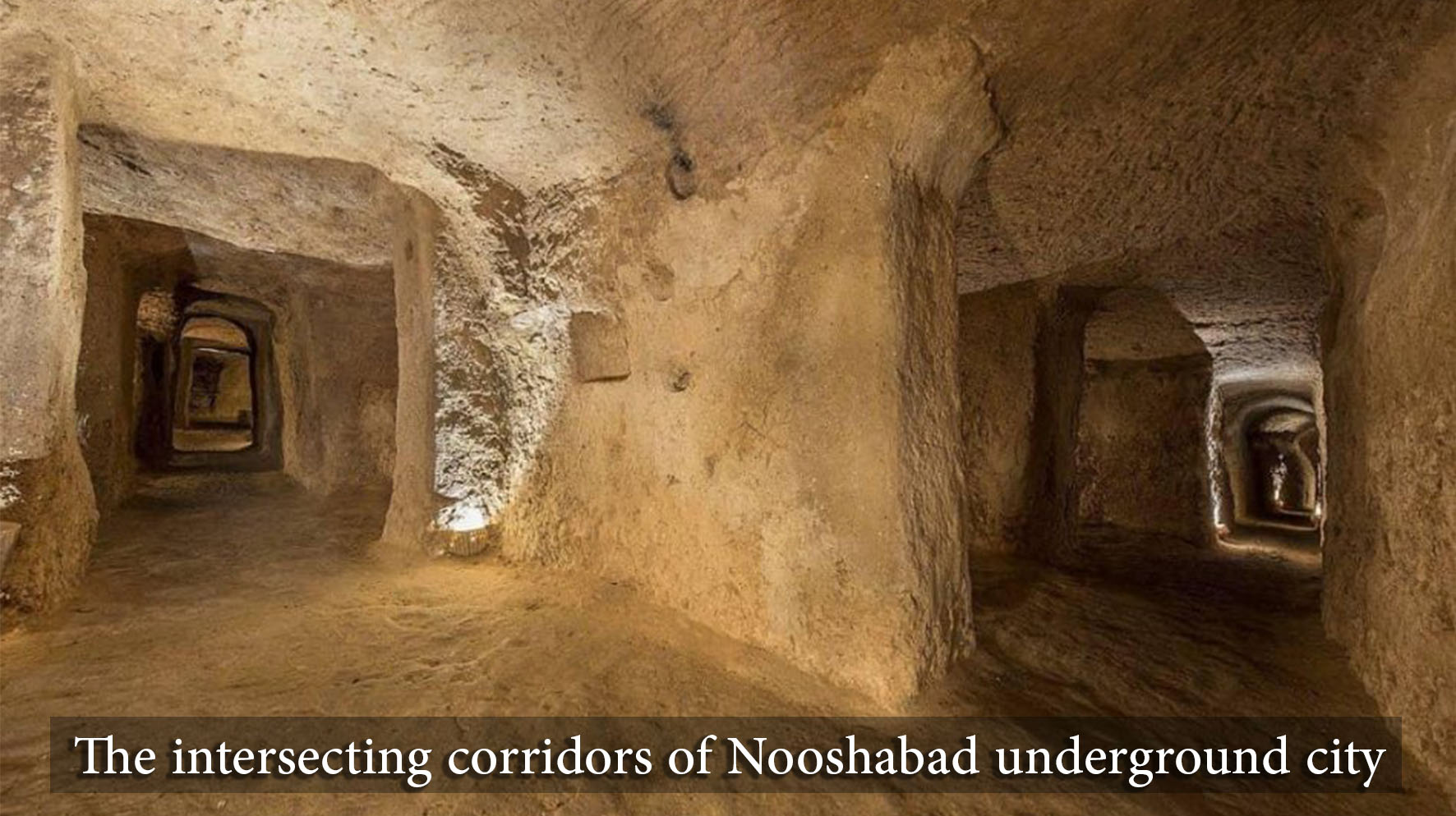 The intersecting corridors of Noushabad underground city