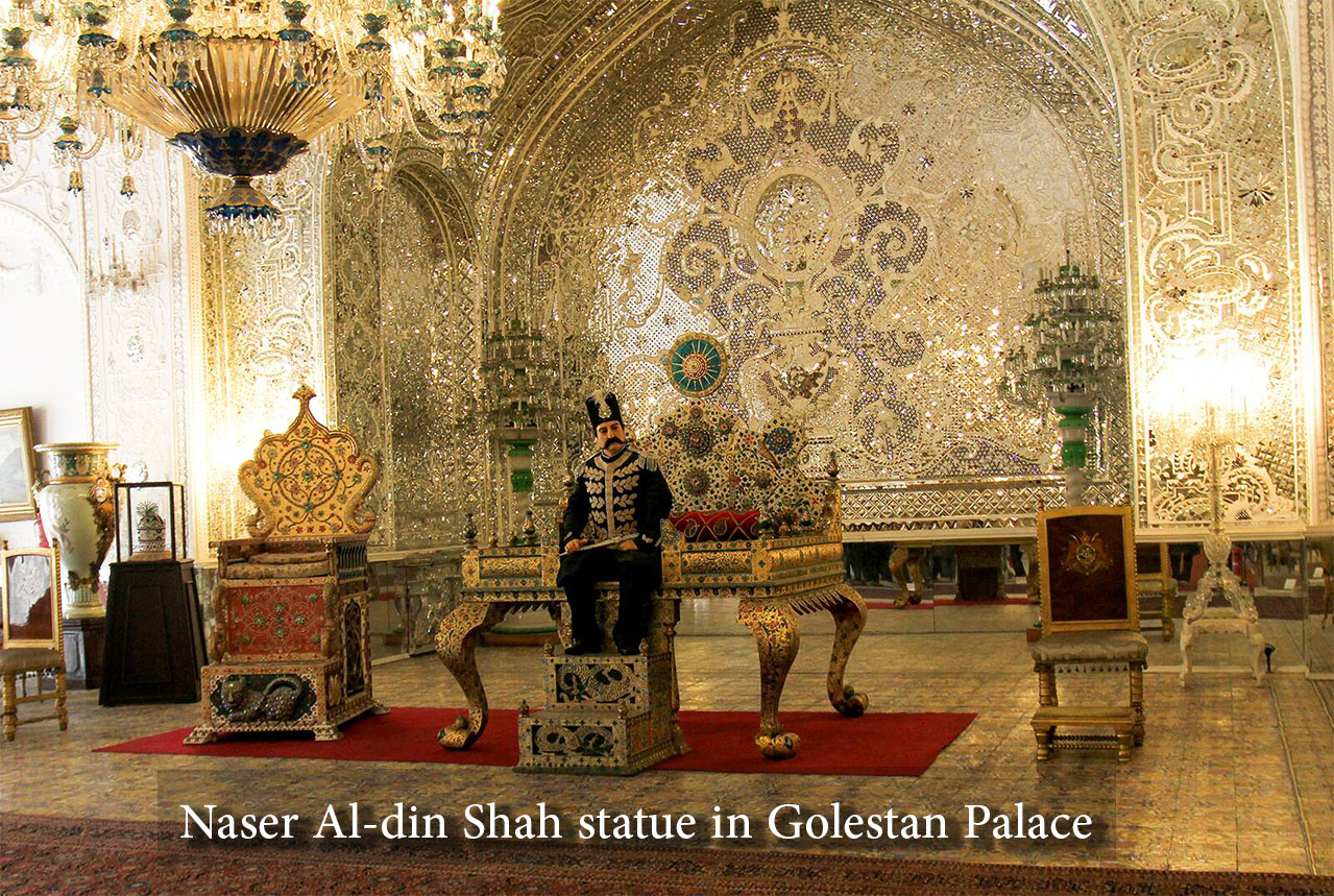 Naser Al-din Shah statue in Golestan Palace