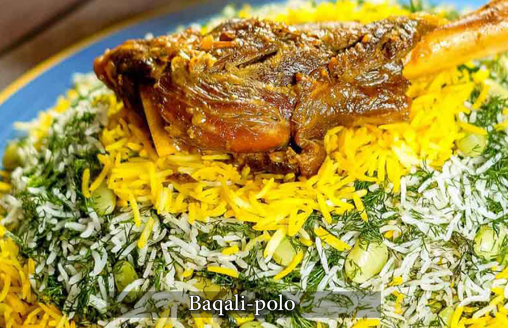 Baqali-polo Iranian food